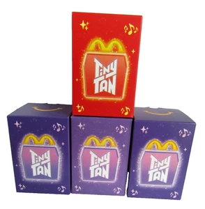 4 McDonald's 2025 TINY TAN Happy Meal Toys, V, Suga dark , J-Hope Dark & Blonde - Picture 1 of 2