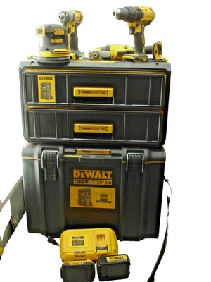 CUSTOM DEWALT 9 PIECE TOUGHSYSTEM 2.0 BRUSHLESS CORDLESS TOOL SET W/ BATT + CHG - Image 1 of 4