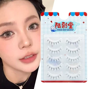 5 Pairs Lower Eyelashes Under Eyelash Clear Stem Lash Extension Manga Natural # - Picture 1 of 16