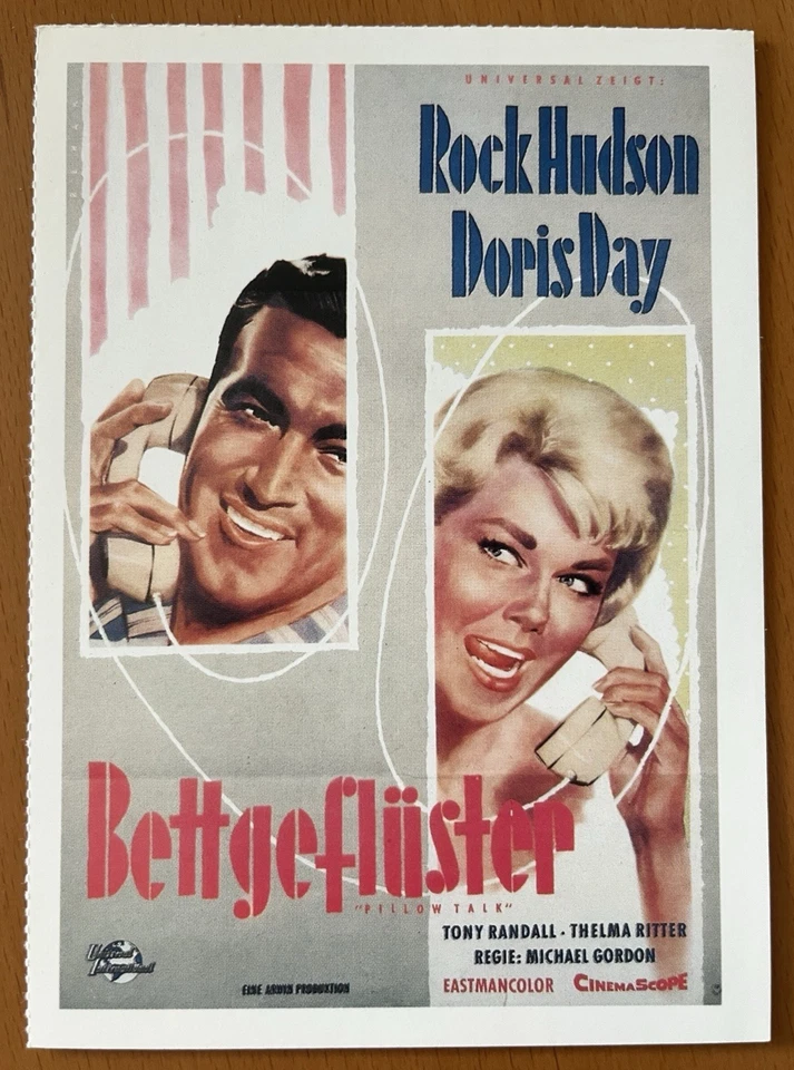 Bettgeflüster - Filmkarte Filmplakatkarte Cinema - Rock Hudson Doris Day - Bild 1 von 1