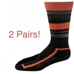 Calcetines Harley Davidson, grandes para hombre, 2 pares ¡NUEVOS! Hecho en EE. UU. Ligeramente Irregular - Imagen 1 de 7