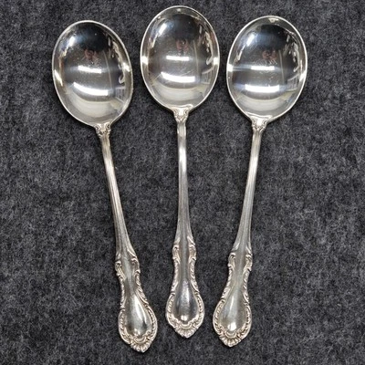 Cuchara sopera de plata esterlina colonial sureña de bellas artes lote de 6 1/2" (3) sin mono Foto 1 de 4