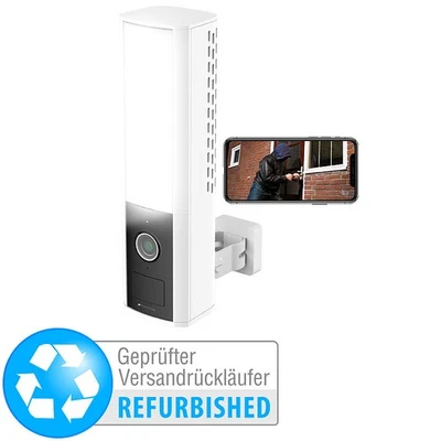 VisorTech LED-Außenwandleuchte & WLAN-2K-Kamera, PIR, Versandrückläufer - Bild 1 von 4