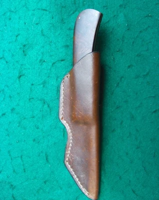 Cuchillo de caza Damasco forjado a mano John Ensler mango de madera de hierro funda de cuero NUEVO Foto 1 de 4