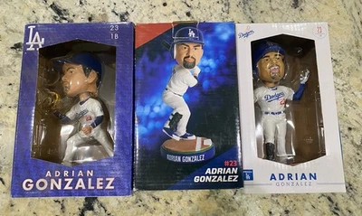 Novo! Lote combo Bobblehead Adrian Gonzalez (3) 2013 2016 Los Angeles Dodgers - Imagem 1 de 4
