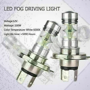 H4 100W 6000K LED Cool White Fog Driving Lamp DRL Head Light Lamp Bulbs 12V - Picture 1 of 6