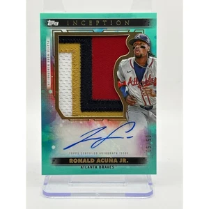 2024 Topps Inception Ronald Acuna Jr Jumbo 4 Color Patch Auto 5/50 SP Braves  - Picture 1 of 2