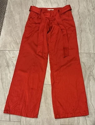 Bonitos Pantalones Usados A/X Armani Exchange ROJOS Seda Mezcla Algodón Talla 2 Foto 1 de 4
