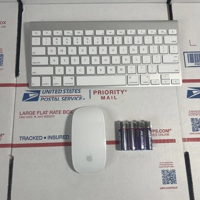 Apple Wireless Keyboard A1314 & A1296 Mouse +Batteries-SAME DAY SHIP-WARRANTY *4 - Image 1 of 4