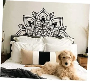 Large Metal Mandala Wall Art, Unique Lotus Flower Wall Decor Artwork, Black - Picture 1 of 8