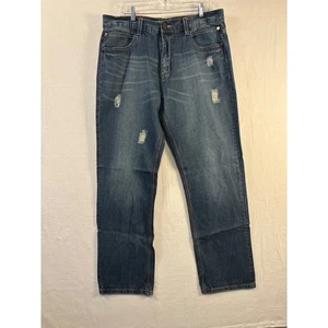 Jeans COOGI Australia uomo W38 L34 effetto invecchiato vestibilità rilassata denim Union Jack #1661 - Foto 1 di 11