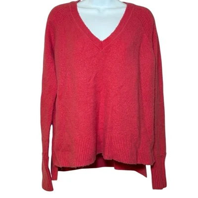 J.Crew Merino Wool Alpaca Blend V-Neck Sweater In Yarn Coral Womens Small L/S - Image 1 of 4