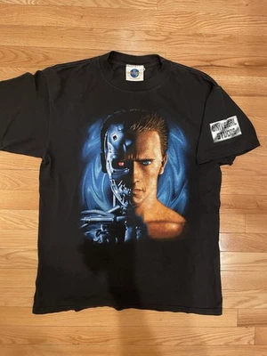 复古 90 年代终结者 2 电影宣传 T 恤尺寸 L 黑色环球影城 — 第 1/4 张图片