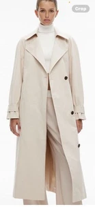 WITCHERY STONE DOUBLE BREASTED TRENCH COAT SIZE 16 NEW WITH TAGS - Picture 1 of 11