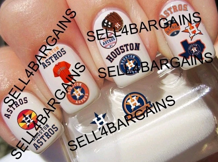 Houston Astros Promo 16 Different Designs》Salon Quality Nail Decals - Image 1 of 1