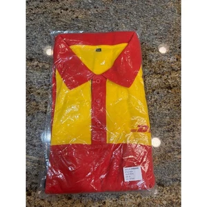 New DHL Delivery Driver Long Sleeve Polo Cotton Blend Red Yellow Black Size 3XL - Picture 1 of 12