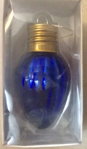 DEPARTMENT 56 18143 BLUE 6” MERCU GLASS XMAS ORNAMENT - Picture 1 of 5