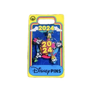 Disney Pin 2024 Dated Mickey, Minnie, Donald, Pluto, and Goofy Spinner - Picture 1 of 2