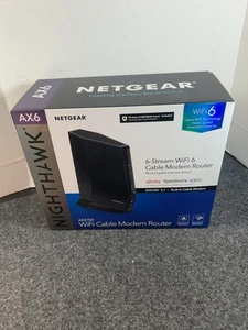 NETGEAR Nighthawk WiFi 6 Cable Modem Router CAX30-100NAS DOCSIS 3.1 - Picture 1 of 5