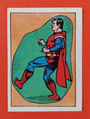 1975 DC Super Heroes Superman Card Rare Argentina Figuritas Canchita #9v - Image 1 of 4
