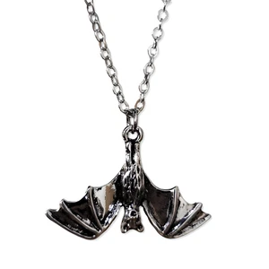 Vampire Bat Pendant Necklace Halloween Winged Bat Nosferatu 20" Chain Jewellery - Picture 1 of 11