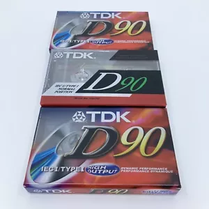 New 3 TDK D90 90 Min 2 High Output 1 Normal Position IECI Type I Blank Cassettes - Picture 1 of 4