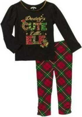 Camisa y Leggings Navidad 2 Piezas DADDY'S CUTE LITTLE ELF Healthtex Niñas-talla 3T Foto 1 de 4