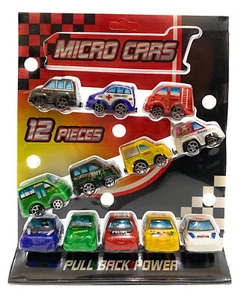 Micro Cars Pull Back Street Machines Range of Colours Type and Shape Pack Of 12 - Picture 1 of 3