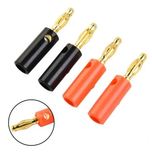 4/8/20Pcs 4mm Banana Plug Male Connector Gold Audio Speaker Wire Cables NEW - Picture 1 of 35