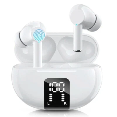 Ear Buds Bluetooth 5.3 Headphones LED Power Display Mic Stereo Sound Earphones - Image 1 of 4