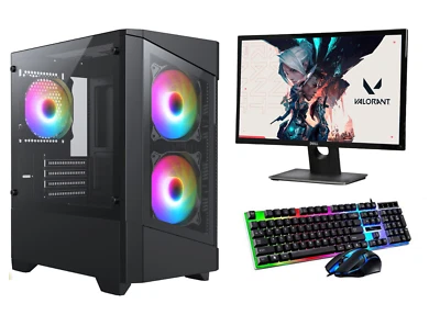 FCS Gaming PC Bundle i5, 16GB RAM, 512GB SSD/1TB HDD, GTX 1050, Wi-Fi Windows 11 - Image 1 of 4