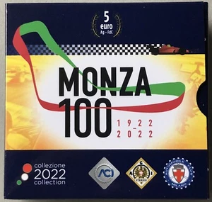 asta ITALIA 2022 100° ANNIVERSARIO AUTODROMO DI MONZA MONETA 5 EURO FDC ARGENTO - Picture 1 of 6