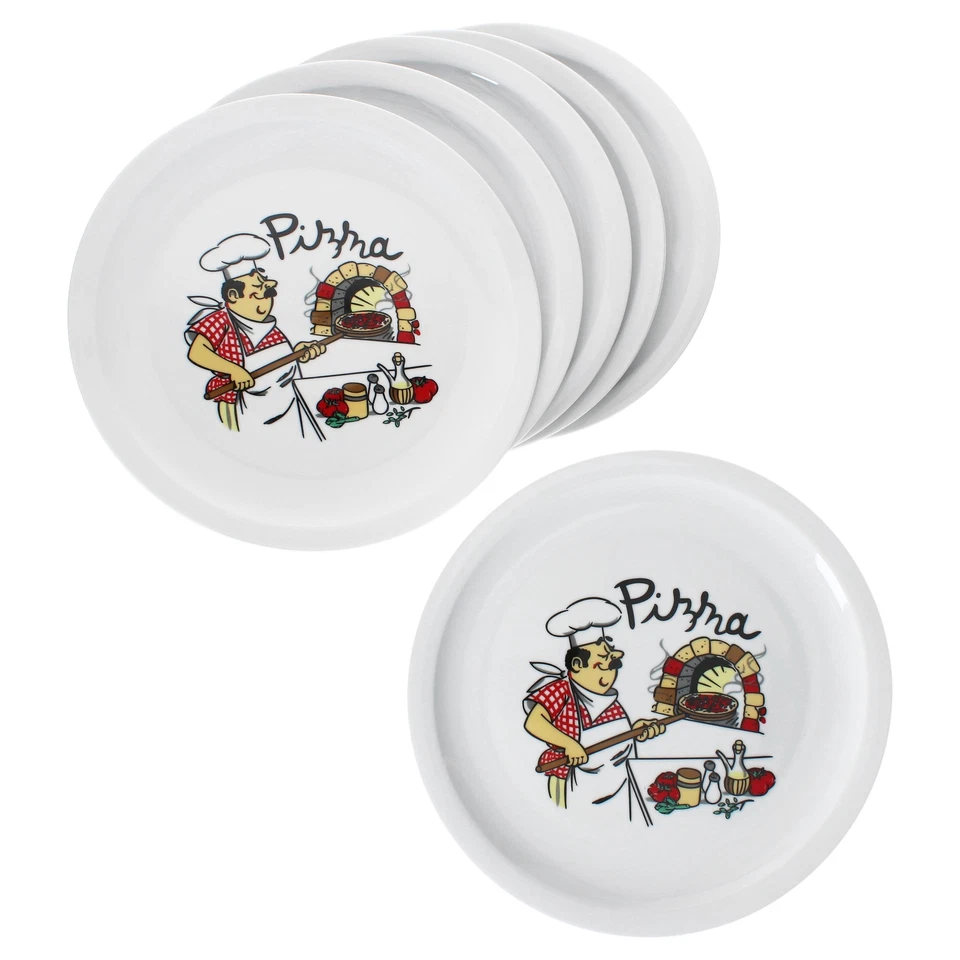 6er Set Luigi Pizzateller Ø30,5cm 6 Personen Teller Pizza Bäcker Platte  - Bild 1 von 4