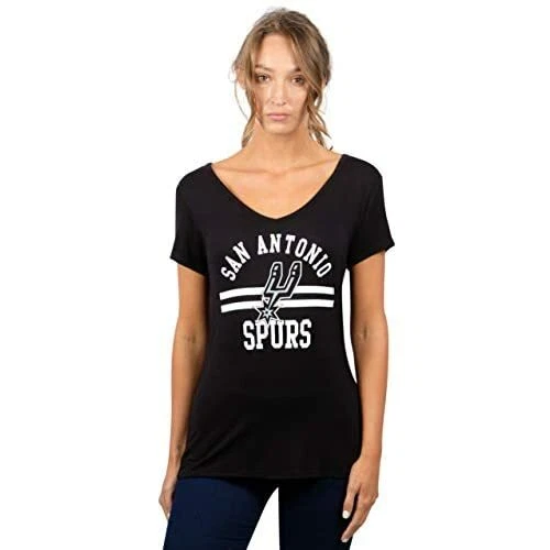 Camiseta para mujer NBA San Antonio Spurs Box Out Varsity a rayas, negra, pequeña, nueva con etiquetas Foto 1 de 1