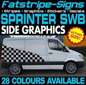 passend für Mercedes Sprinter SWB Grafik Aufkleber Streifen Race Camper Van Wohnmobil - Bild 1 von 2