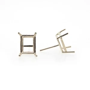 14 Karat Gold Smaragdschliff Ohrring Fundstücke; Gelb-, Rosé- oder Weißgold - Bild 1 von 13