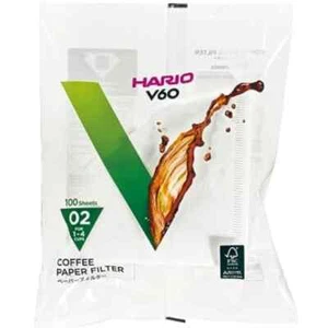 HARIO Paper Coffee Filters for V60 Dripper, Compatible with Size 02, White, 100. - Picture 1 of 5