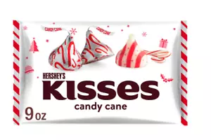 HERSHEY'S KISSES Candy Cane Flavored, Christmas Candy Bag, 9 oz - Picture 1 of 6