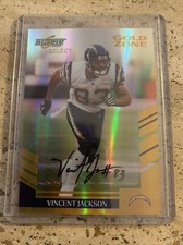 2007 Score Select Vincent Jackson Gold Zone Autographs Auto #281 (8/10).  RIP