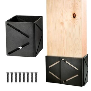1 Pack Adjustable Post Sleeve for 4x4, 5x5, 6x4 to 6x6 Posts - Stainless Stee... - Picture 1 of 6