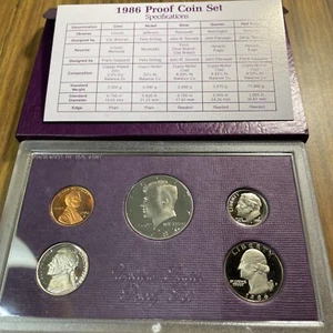 1986 S Clad Proof Set U.S. Mint Original Government Packaging OGP COA - Bild 1 von 2