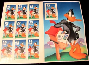 Vintage Daffy Duck 33 cent postage stamps full sheet Issued April 16, 1999 - Picture 1 of 2