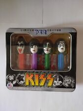 Ensemble distributeur de bonbons KISS édition limitée PEZ dans boîte cadeau en étain 2012 comme neuf