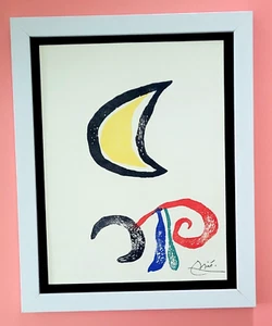 JOAN MIRO + 1971 BEAUTIFUL SIGNED PRINT MOUNTED AND FRAMED + BUY IT NOW!! - Picture 1 of 4