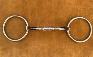 NY Tack 4.5" Anillo Suelto Dulce Hierro Comodidad Snaffle Poni Caballo Bit Rodillo de Cobre - Imagen 1 de 3