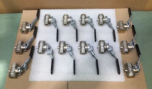 PARKER CW617N 1/4" NPT BRASS 2-WAY BALL VALVE 200 PSI [SET OF 14] NEW NO BOX - Picture 1 of 5