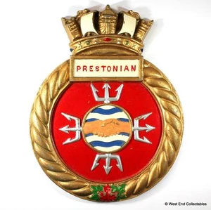 HMCS Prestonian K662 - Heavy Canadian Navy RCN Ship Tampion Tompion Badge Crest - Picture 1 of 3