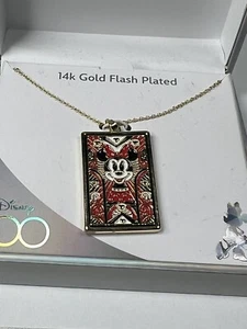 Disney Celebrating 100 14k Gold Flash Plated Minnie Mouse Necklace NIB - Picture 1 of 8