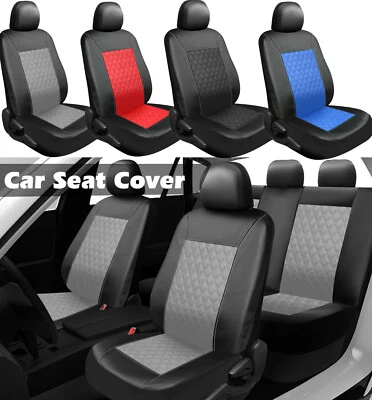 Juego completo de fundas de asiento de coche de cuero delanteras traseras almohadillas protectoras de cojín Foto 1 de 4