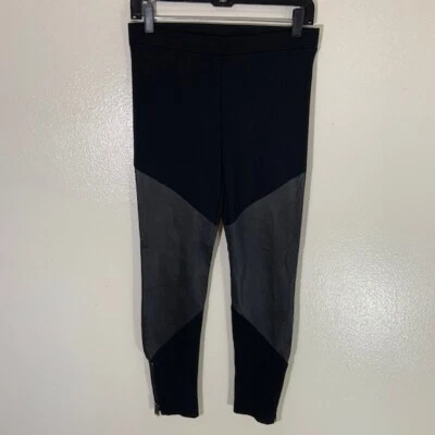 Leggings Haute Hippie Para Mujer Negros Parche Cuero Panel Tobillo Cremallera EE. UU. Pequeños S Foto 1 de 4